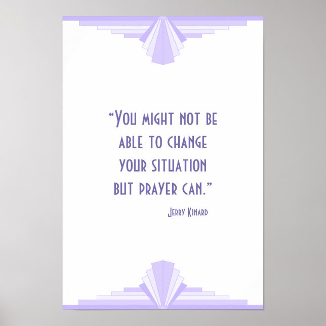 Póster Art deco en lila con un Poster de citas cristianas (Frente)