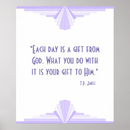 Póster Art deco en lila con un Poster de citas cristianas