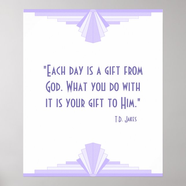 Póster Art deco en lila con un Poster de citas cristianas (Frente)