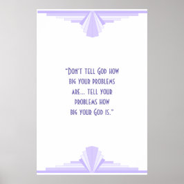 Póster Art deco en lila con un Poster de citas cristianas