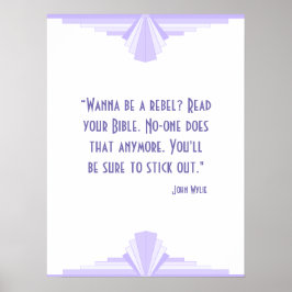 Póster Art deco en lila con un Poster de citas cristianas