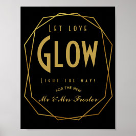 Póster Art Deco Estilo moderno Ama la fiesta de bodas bri