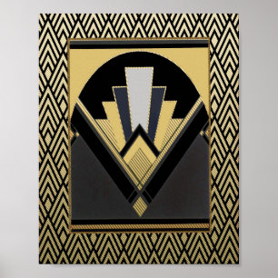 Póster Art Deco Fan Poster.