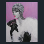 PÓSTER ART DECO FANTASY LADY<br><div class="desc">Retrato de una mujer de fantasía acrílica original,  creado por el artista Dian Bernardo... ... Una hermosa dama de la era del art deco,  atemporal en su elegancia. Este poster se vería bien en cualquier lugar de su casa. Una gran pieza de conversación y un maravilloso regalo.</div>