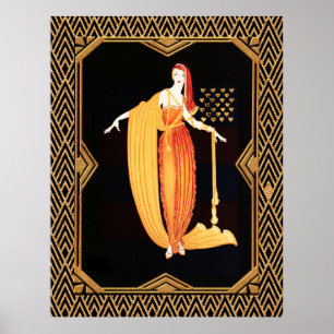Póster Art Deco Fashion Plate Poster
