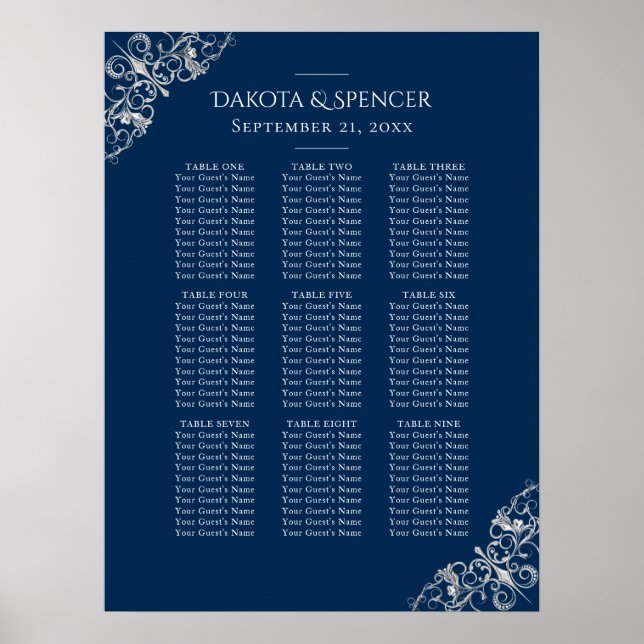 Póster Art Deco Filigree | Gráfico de asientos de la Mari (Frente)