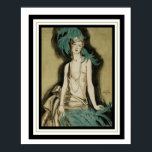Póster Art Deco "Flapper with Feathers" 16 x 20<br><div class="desc">Bonito Poster Art Deco "Flapper with Feathers" 16 x 20. www.jocostudio.com</div>