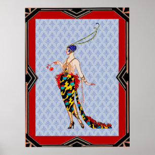 Póster Art Deco G. Barbier Lady
