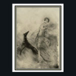Póster Art Deco "Girl with Dog" by Louis Icart 12 x 16<br><div class="desc">Unique Print by Louis Icart  "Girl with Dog"</div>