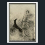 Póster Art Deco "Girl with Dog" by Louis Icart 12 x 16<br><div class="desc">Unique Print by Louis Icart  "Girl with Dog"</div>