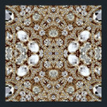 Póster Art Deco Glamorosa Moda Vintage Beige Gold<br><div class="desc">Decoración Art Deco Glamorosa de estilo vintage Beige Gold. Los detalles de diseño diamante de imitación se simulan en las obras de arte. Este producto no será fabricado con piedras preciosas de imitación reales.</div>