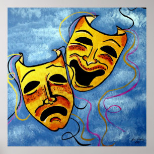 PÓSTER ART DECO HAPPY AND SAD