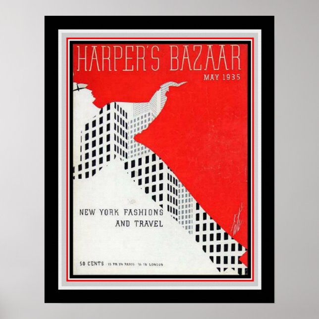 Póster Art Deco Harper's Bazaar 1935 Print 16x20 (Frente)