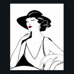 Póster Art Deco Ilustración De Una Mujer Glamurosa<br><div class="desc">Un bonito ilustracion original de una mujer Art Déco. Añade elegancia a tu espacio con este impresionante diseño.</div>