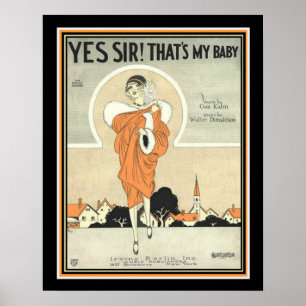 Póster Art Deco Irving Berlin Sheet Music Print 16 x 20