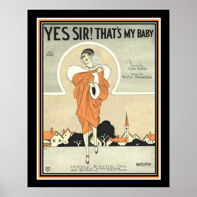 Póster Art Deco Irving Berlin Sheet Music Print 16 x 20 (Frente)