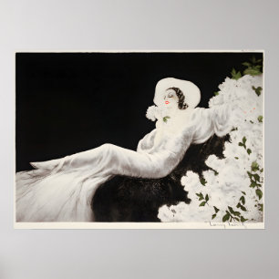 Póster Art Déco, la flor del amor