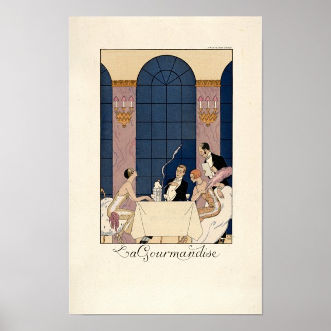Póster Art Deco "La Gourmandise" de George Barbier (Frente)