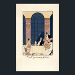 Póster Art Deco "La Gourmandize" por George Barbier<br><div class="desc">Se trata de una reproducción digitalmente realzada de un ilustracion de proceso comercial artesanal (pochoir) de estilo Art Déco de 1924 titulado La Gourmandize por el ilustrador francés George Barbier. Se trata de un elegante restaurante de estilo caballero con dos "flappers" de moda.</div>