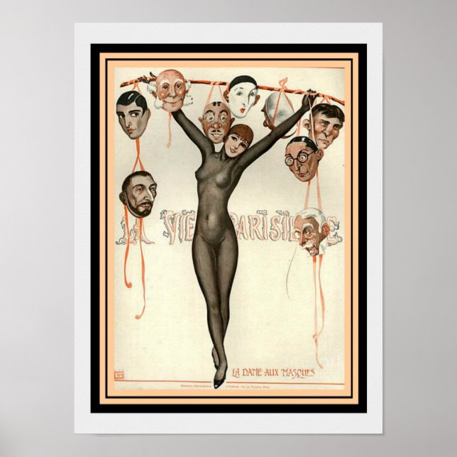 Póster Art Deco La Vie Parisienne 12 x 16 Imprimir (Frente)