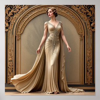Póster Art Deco Lady