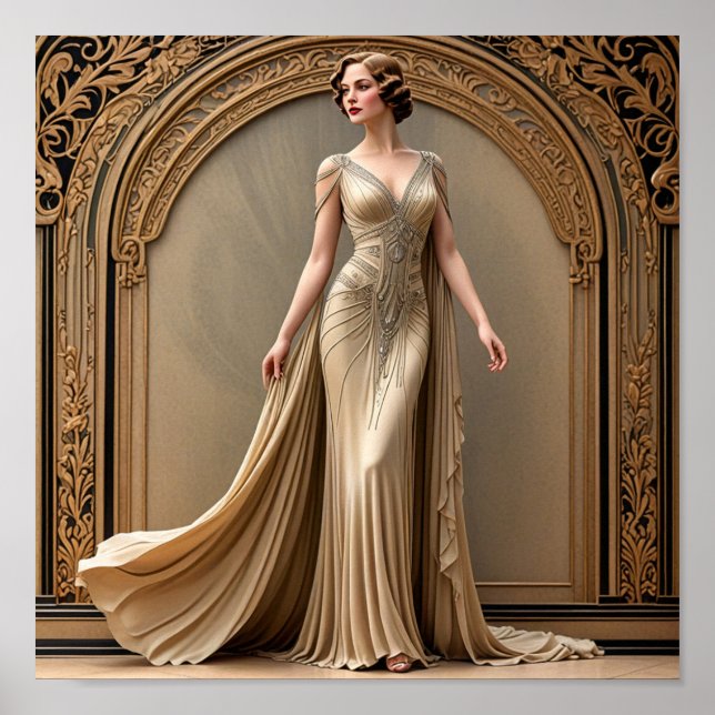 Póster Art Deco Lady (Frente)