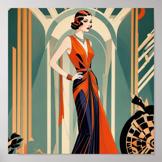 Póster Art Deco Lady (Frente)