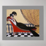 PÓSTER ART DECO LADY EN UN SALÓN<br><div class="desc">Pintura acrílica original de Dian... ... ... .Un bonito cuadro Art Déco,  caprichoso y vintage de una mujer sentada en un salón. Esta pintura decorativa se vería bien en cualquier lugar donde la coloces en tu casa u oficina. ¡Un gran regalo también!</div>