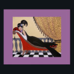 PÓSTER ART DECO LADY EN UN SALÓN<br><div class="desc">Pintura acrílica original de Dian... ... ... .Un bonito cuadro Art Déco,  caprichoso y vintage de una mujer sentada en un salón. Esta pintura decorativa se vería bien en cualquier lugar donde la coloces en tu casa u oficina. ¡Un gran regalo también!</div>