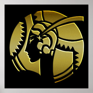 Póster Art Deco Lady in Gold