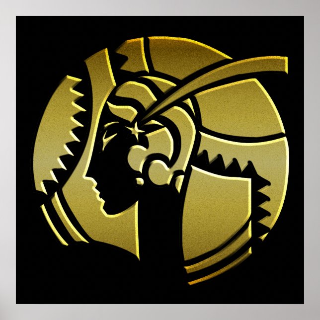 Póster Art Deco Lady in Gold (Frente)