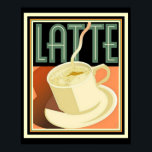 Póster Art Deco Latte Poster 16 x 20<br><div class="desc">Nice bold Art Deco Latte Coffee Poster 16 x 20</div>