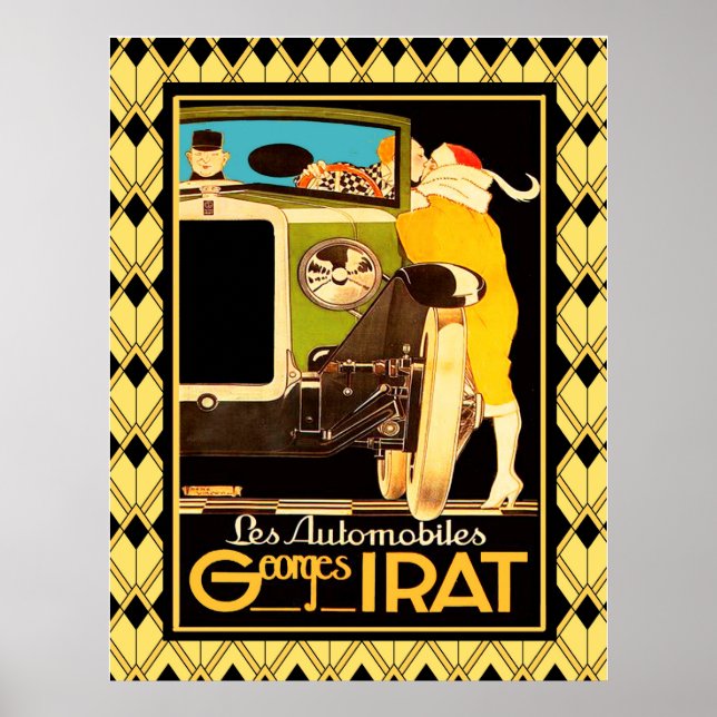 Póster Art deco Les Automobiles (Frente)