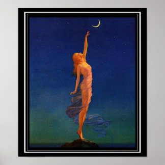 Póster Art Deco - Llegar al Chica de la alfiler lunar