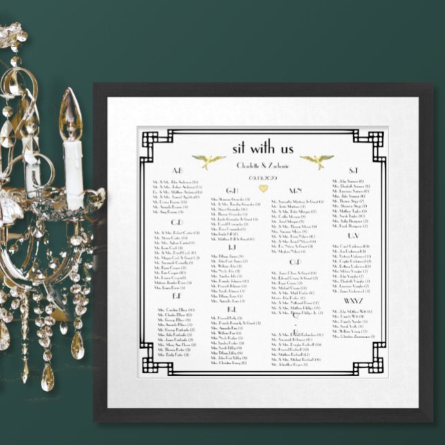 Póster Art Deco Love Bird Old Money Personalizado Boda de (Subido por el creador)