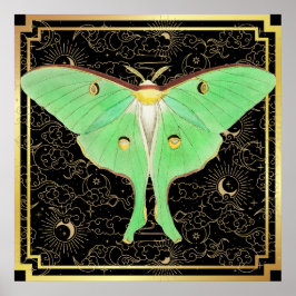 Póster Art Deco Luna Moth