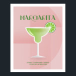 Póster Art Deco Margarita<br><div class="desc">Este ilustracion Margarita forma parte de la colección de cócteles clásicos. Dibujado en un estilo art decó con los ingredientes básicos de la receta para crear el cóctel.</div>