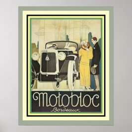 Póster Art Deco Motobloc Bordeaux Poster 16 x 20