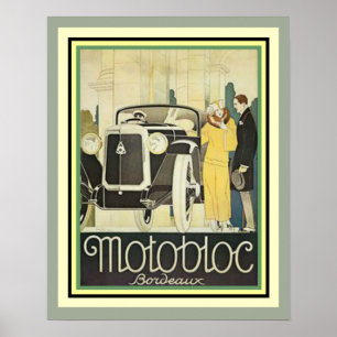 Póster Art Deco Motobloc Bordeaux Poster 16 x 20