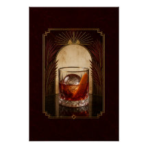 Póster Art Déco Negroni | Hogar Negro Dorado Impri