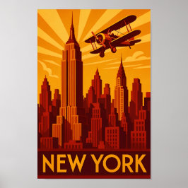 Póster Art deco New York poster print