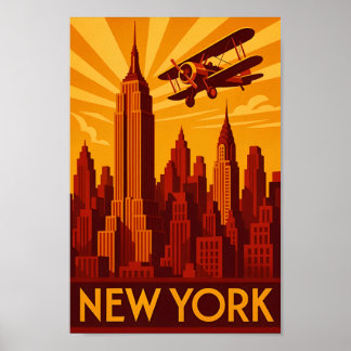 Póster Art deco New York poster print