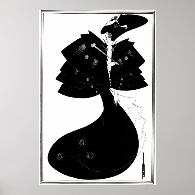Póster Art Deco/Nouveau ~ El Cabo Negro de Beardsley (Frente)