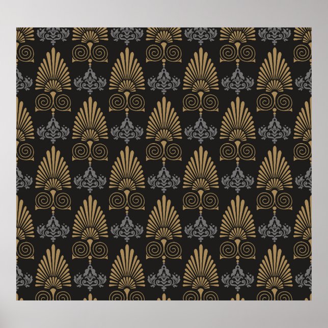 Póster Art Deco: Papel de escritorio de época sin foco (Frente)