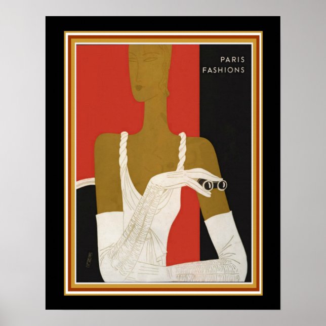 Póster Art Deco Paris Fashions Print Ca. 1931 (Frente)