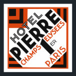 Póster Art Deco París Remake de la marca de un hotel fran<br><div class="desc">Nuestro remake con la más alta calidad de imagen de un hotel Art Déco de 1930 para un hotel en la avenida más famosa de París. Nota: incluso,  al colgar en la pared,  puede inclinar el poster hacia la derecha para mostrar la forma de diamante de la etiqueta original.</div>