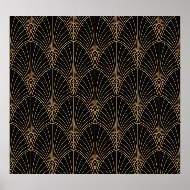 Póster Art deco: patrón geométrico clásico. (Frente)