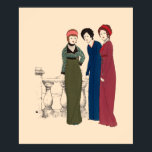 Póster Art Deco Paul Poiret viste de Paul Iribe<br><div class="desc">Se trata de una impresión digitalmente realzada de un ilustracion de moda Art Deco vintage de 1908 de tres vestidos de Paul Poiret por Paul Iribe. Puede personalizar del color de fondo.</div>