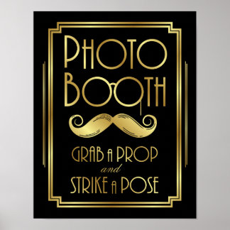 Póster Art Deco PHOTO BOOTH GRAB A PROP Sign Print