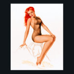 Póster Art Deco Redhead Pin Up<br><div class="desc">Pintura de Art Deco de época.</div>